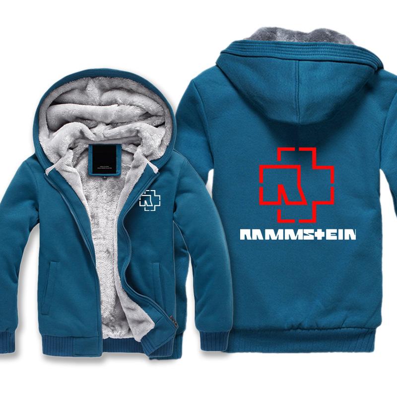 Rammstein  Jackets - Solid Color Rammstein Series Red Logo Icon Super Cool Fleece Jacket