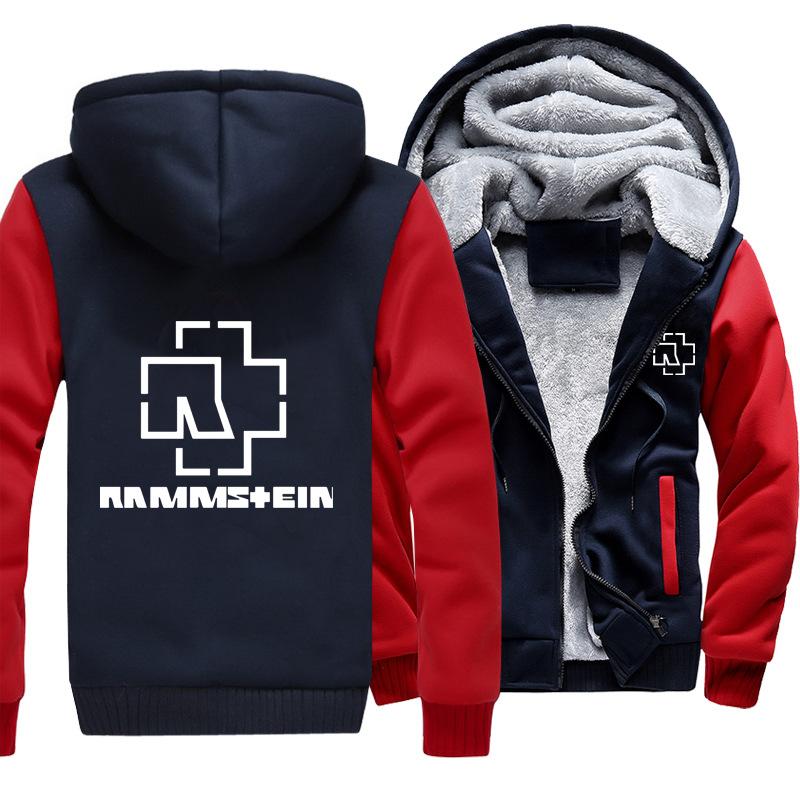 Rammstein  Jackets - Solid Color Rammstein Series White Logo Icon Super Cool Fleece Jacket