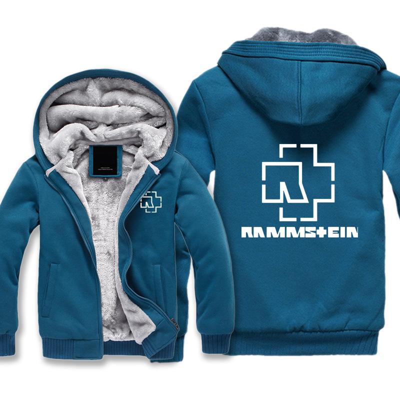 Rammstein  Jackets - Solid Color Rammstein Series White Logo Icon Super Cool Fleece Jacket