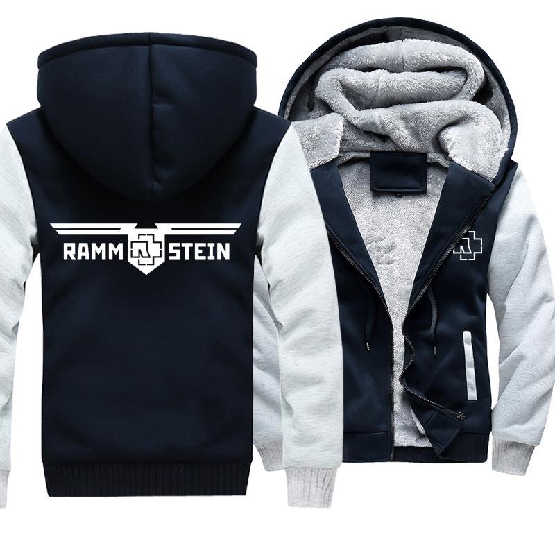 Rammstein  Jackets - Solid Color Rammstein Series Icon Fleece Jacket