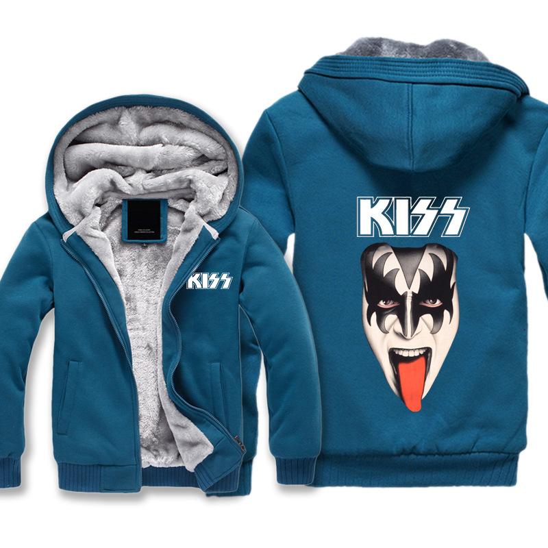 Kiss Jackets - Solid Color Kiss Series Logo Icon Super Cool Fleece Jacket