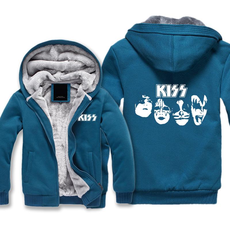 Kiss Jackets - Solid Color Kiss Series Hip Hop Music Super Cool Fleece Jacket