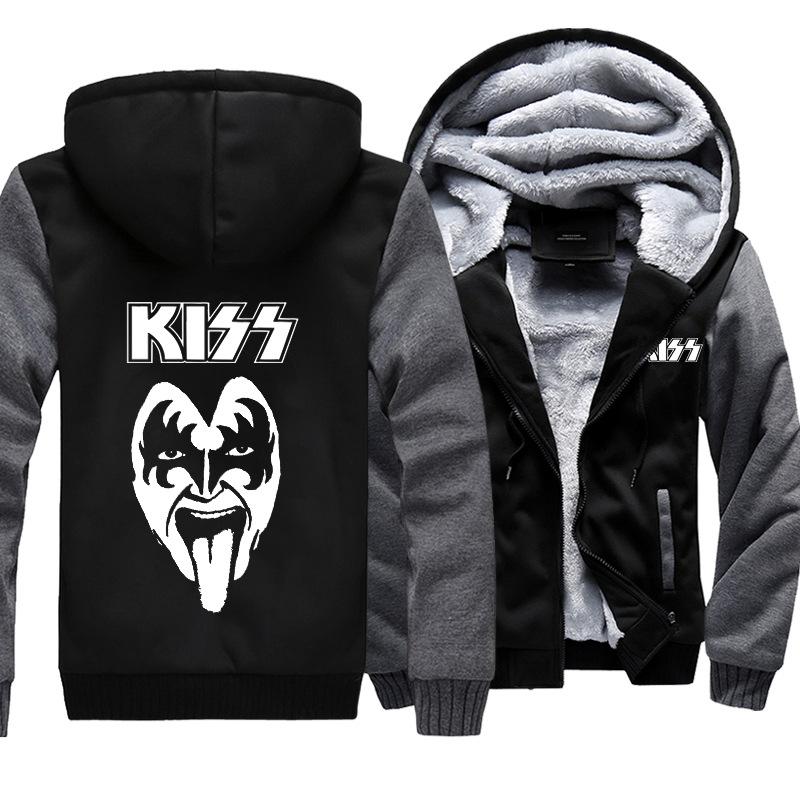 Kiss Jackets - Solid Color Kiss Series Sign Super Cool Fleece Jacket