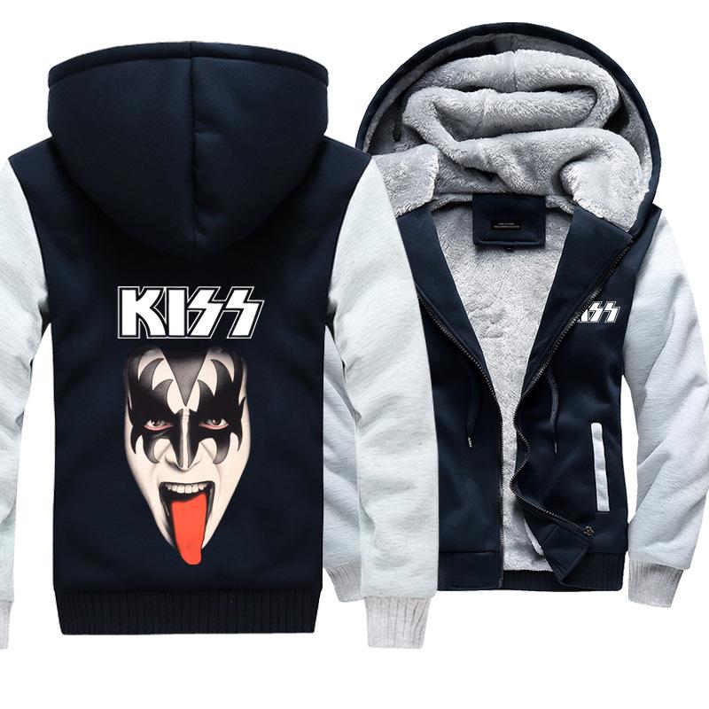 Kiss Jackets - Solid Color Kiss Series Logo Icon Super Cool Fleece Jacket