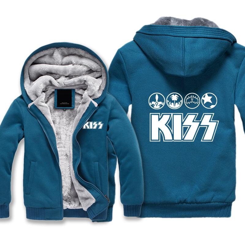 Kiss Jackets - Solid Color Kiss Series Logo Icon Super Cool Fleece Jacket