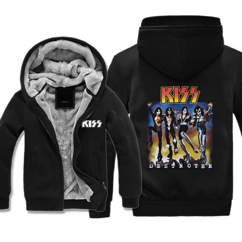 Kiss Jackets - Solid Color Kiss Series Destroyer Super Cool Fleece Jacket