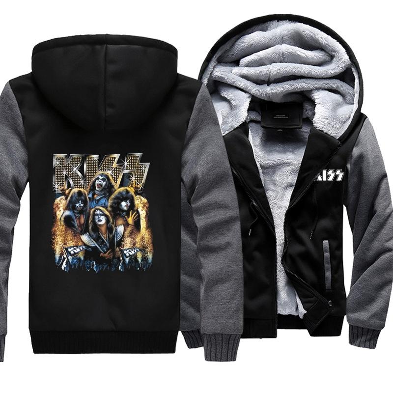 Kiss Jackets - Solid Color Kiss Series The Players Combination Super Cool Fleece Jacket