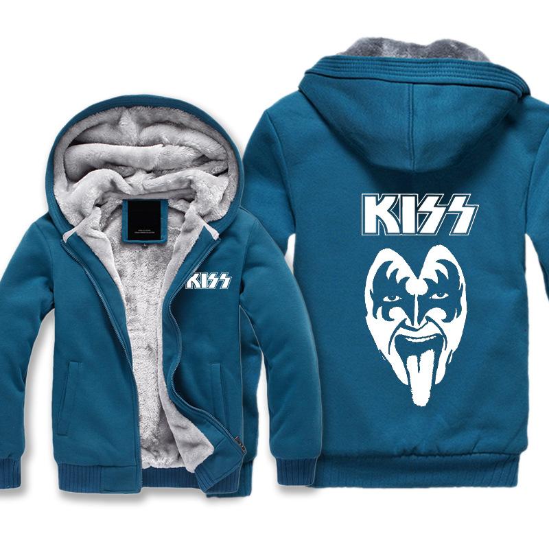 Kiss Jackets - Solid Color Kiss Series Sign Super Cool Fleece Jacket