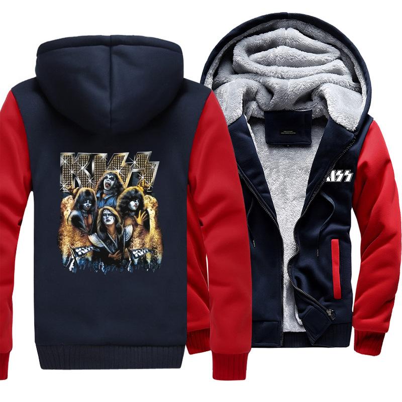 Kiss Jackets - Solid Color Kiss Series The Players Combination Super Cool Fleece Jacket