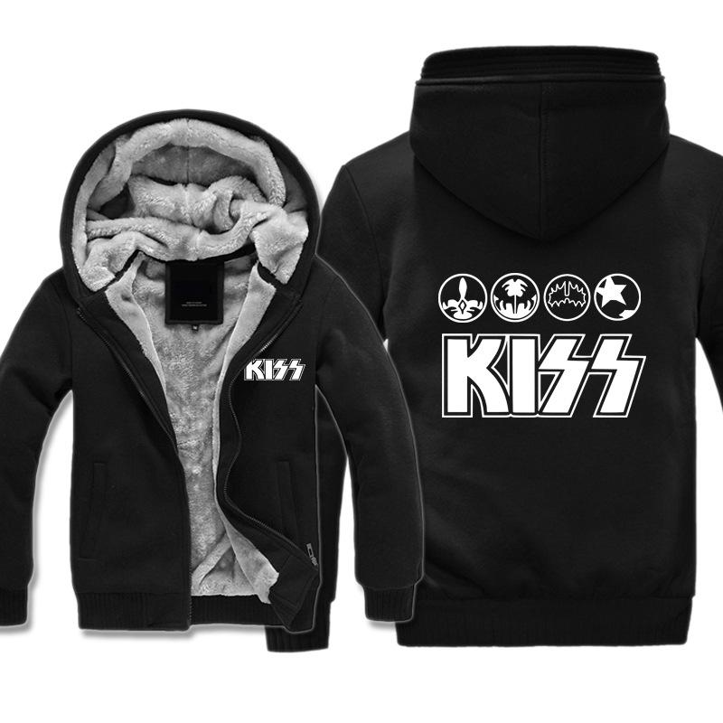 Kiss Jackets - Solid Color Kiss Series Logo Icon Super Cool Fleece Jacket