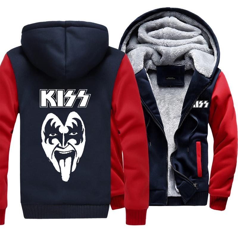 Kiss Jackets - Solid Color Kiss Series Sign Super Cool Fleece Jacket