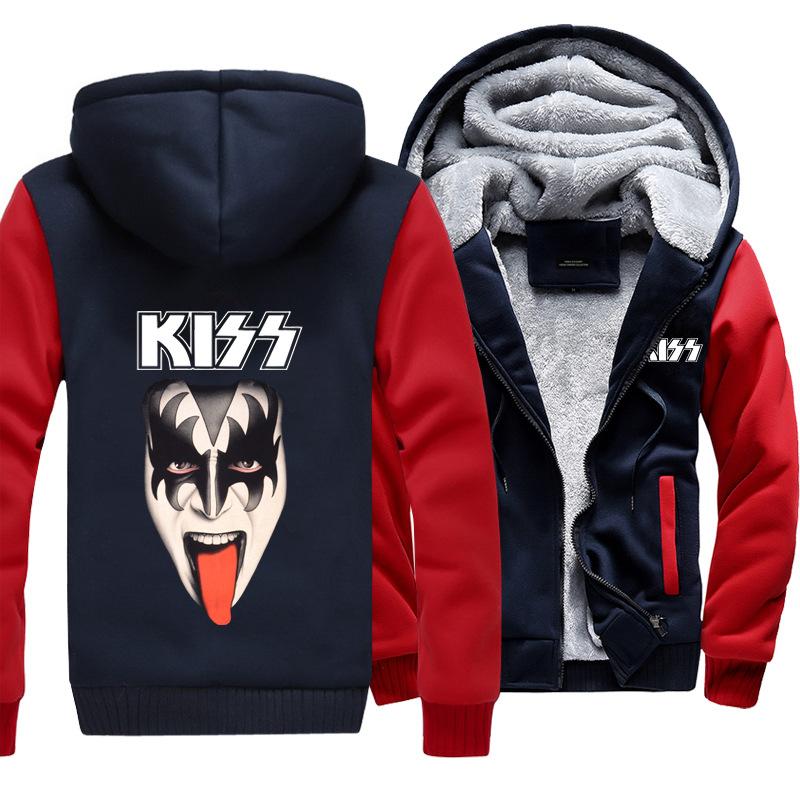 Kiss Jackets - Solid Color Kiss Series Logo Icon Super Cool Fleece Jacket