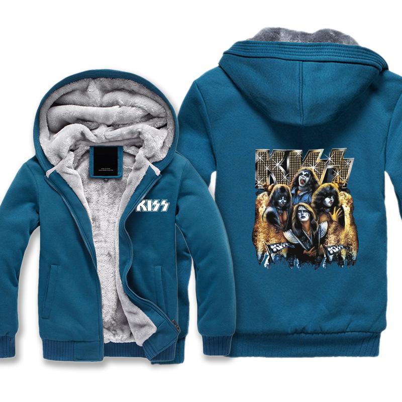 Kiss Jackets - Solid Color Kiss Series The Players Combination Super Cool Fleece Jacket