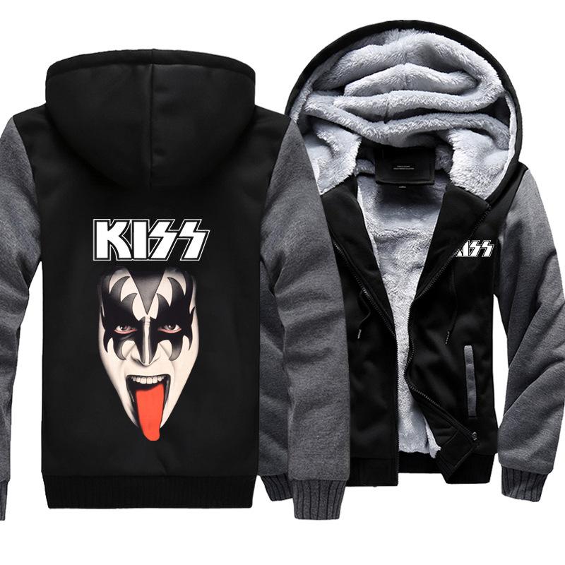 Kiss Jackets - Solid Color Kiss Series Logo Icon Super Cool Fleece Jacket