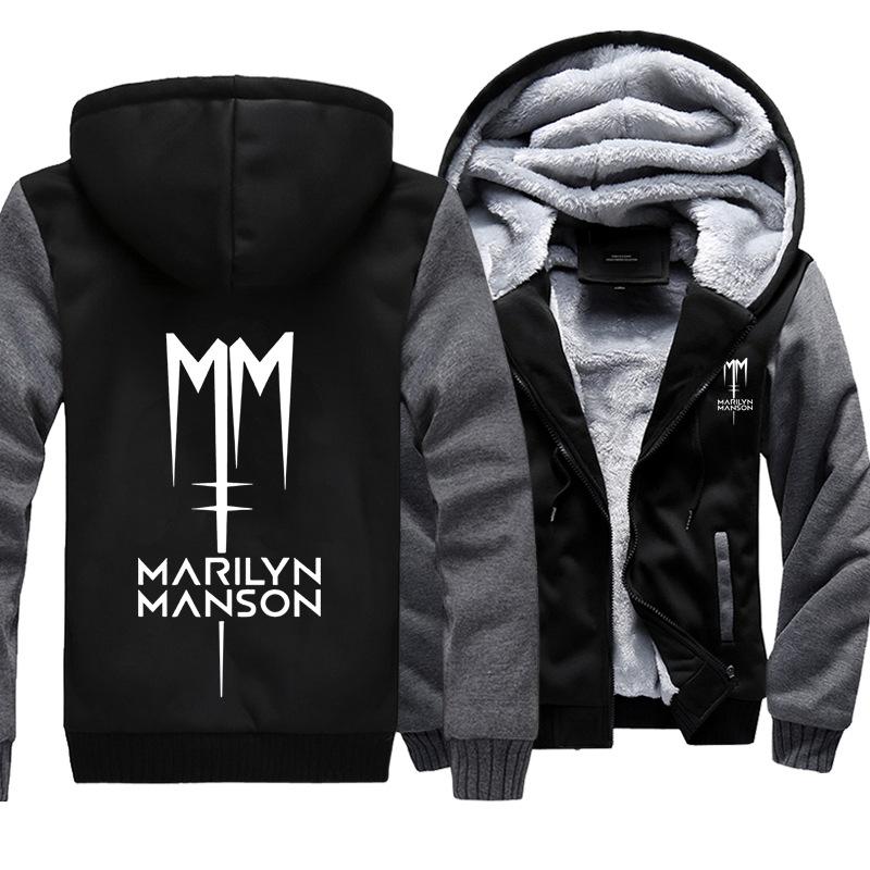 Marilyn Manson Jackets - Solid Color Marilyn Manson MM Icon Super Cool Fleece Jacket