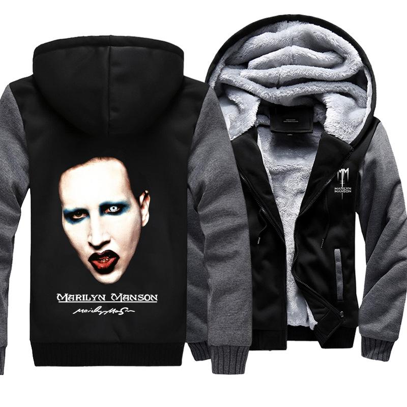 Marilyn Manson Jackets - Solid Color Marilyn Manson Spoof Icon Super Cool Fleece Jacket