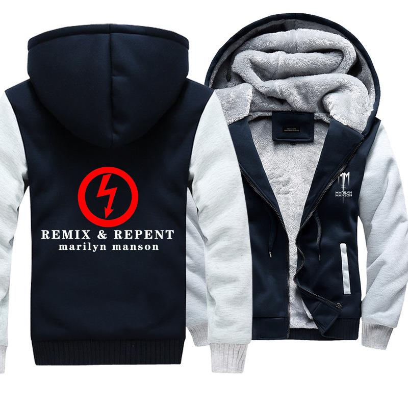 Marilyn Manson Jackets - Solid Color Marilyn Manson REMIX REPENT Super Cool Fleece Jacket