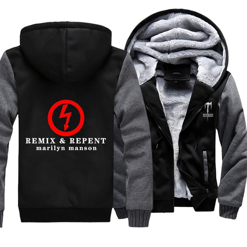 Marilyn Manson Jackets - Solid Color Marilyn Manson REMIX REPENT Super Cool Fleece Jacket