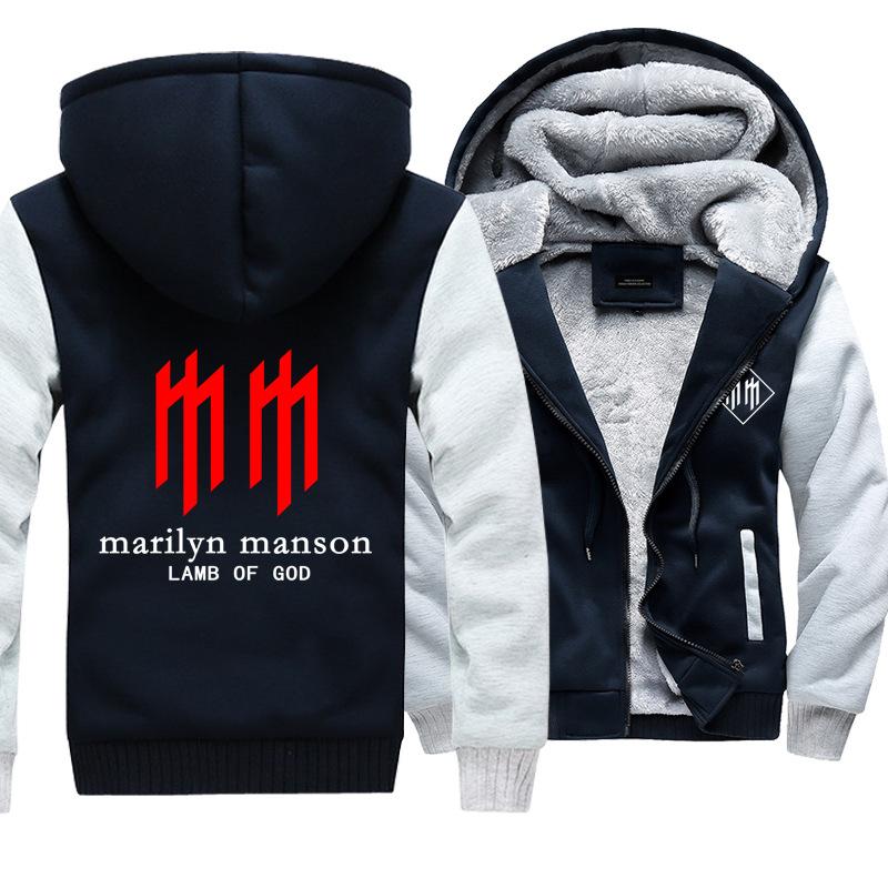 Marilyn Manson Jackets - Solid Color Marilyn Manson Lamb of God Super Cool Fleece Jacket