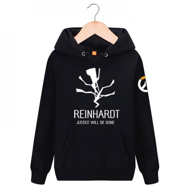 Overwatch Reinhardt Hoodies - Pullover Black Hoodie