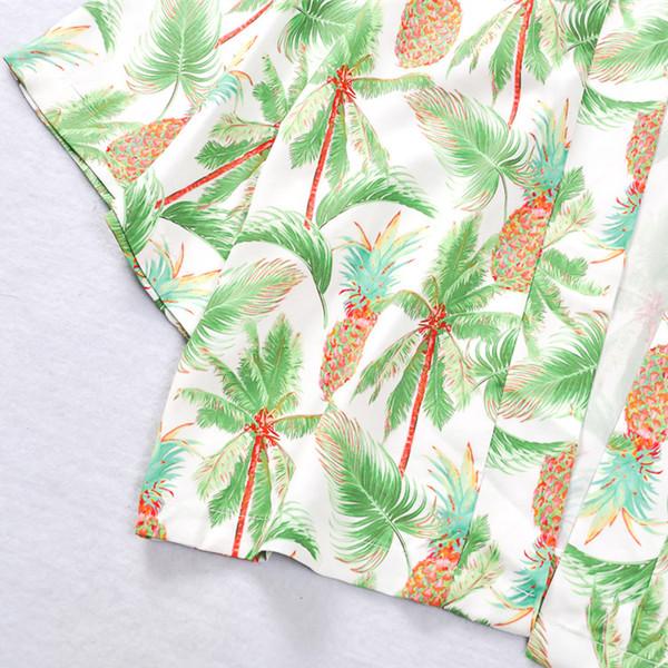 Men Pineapple Print Loose Cool Casual Japanese Style Beach Kimono Shirt