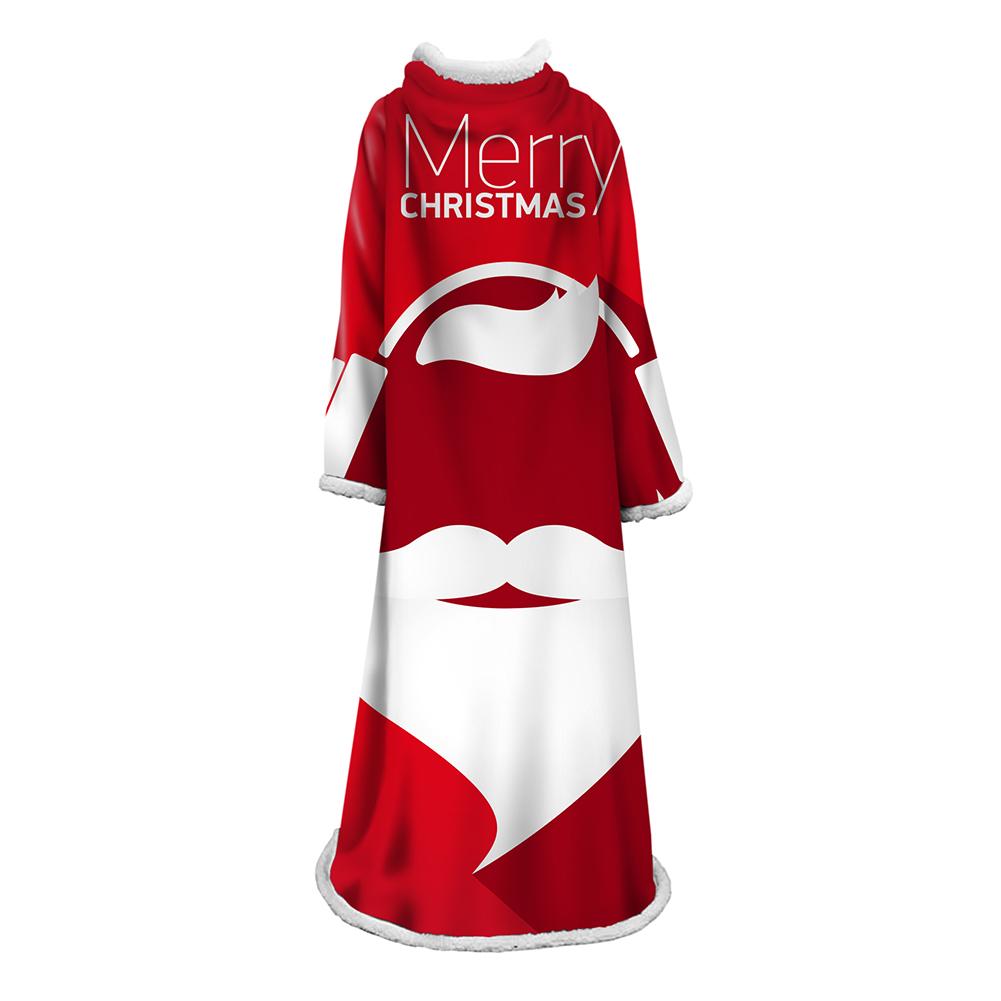 3D Digital Printed Blanket With Sleeves-Christmas Series Blanket Robe