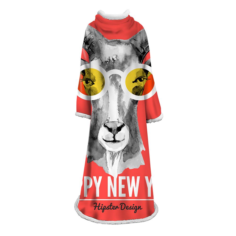 3D Digital Printed Blanket With Sleeves-Christmas Series Blanket Robe