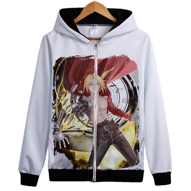 Fullmetal Alchemist Hoodies - Zip Up Printed Hoodie