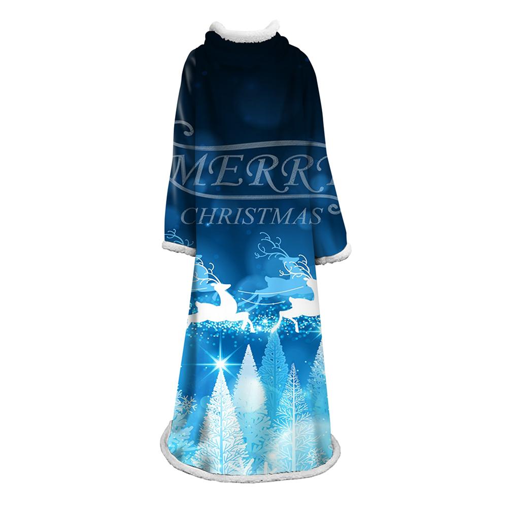 3D Digital Printed Blanket With Sleeves-Christmas Series Blanket Robe