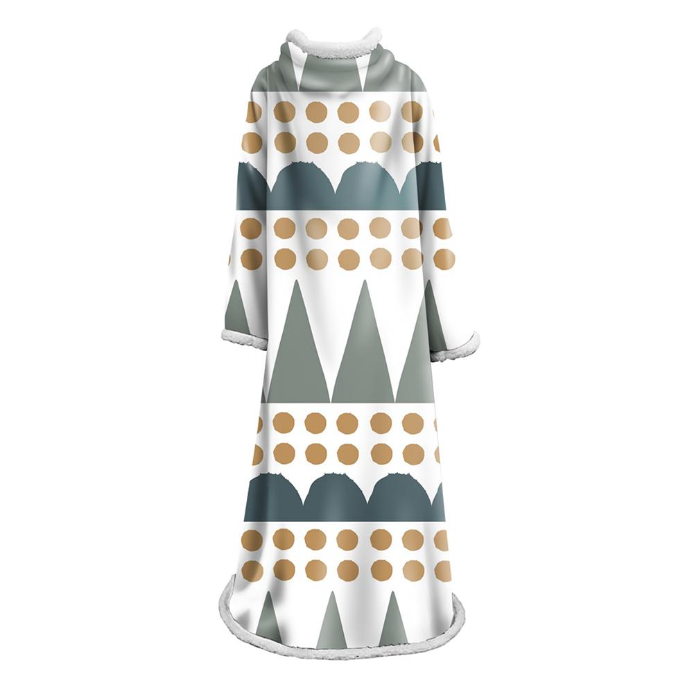 3D Digital Printed Blanket With Sleeves-Geometric Designs Blanket Robe