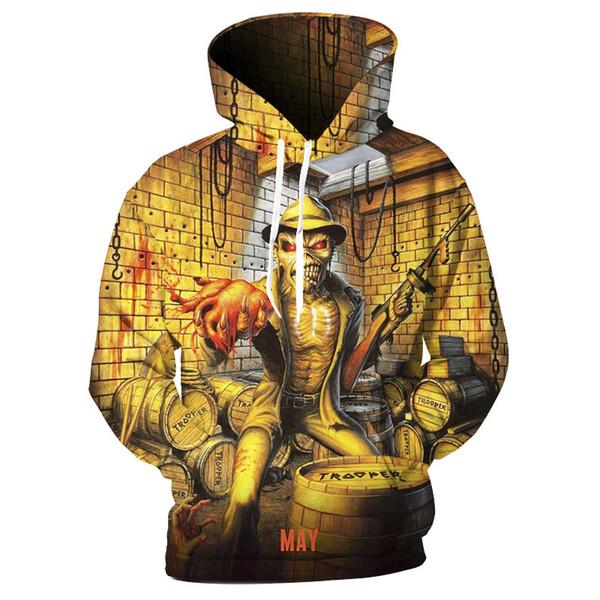 Iron Maiden 3D Hoodie Rock Metallic Tracksuits Skull Eddies Sweatshirt