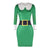 Christmas Dresses - Knee-Length Xmas Green Trendy Dress