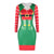 Christmas Dresses - Knee-Length Xmas Stripe Sleeves Dress
