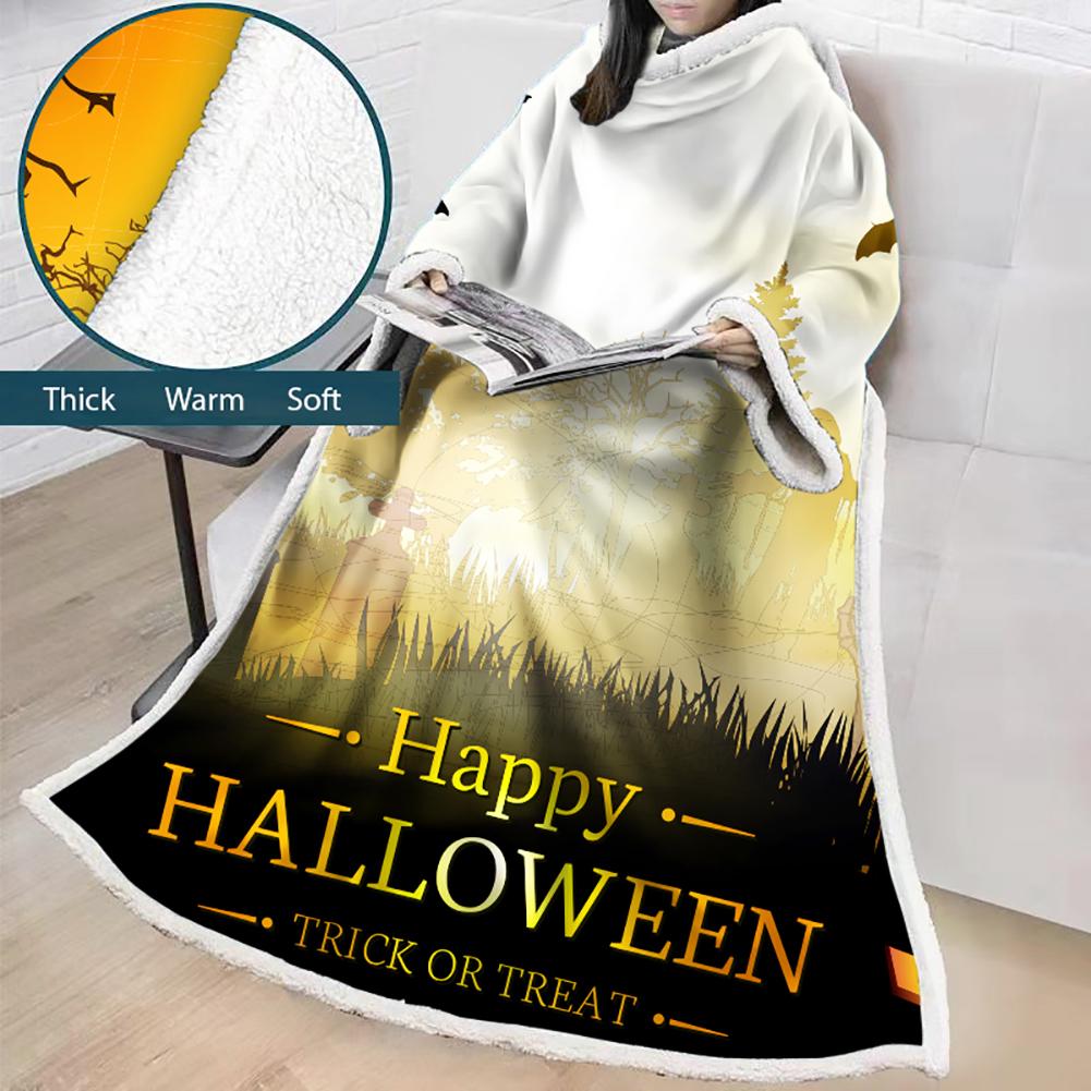 3D Digital Printed Blanket With Sleeves-Blanket Robe Halloween Party