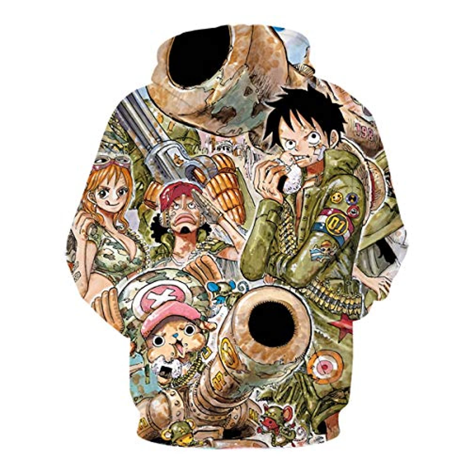 One Piece Anime 3D Printed Hoodie - Unisex Monkey D Luffy Pullover Sweatshirt