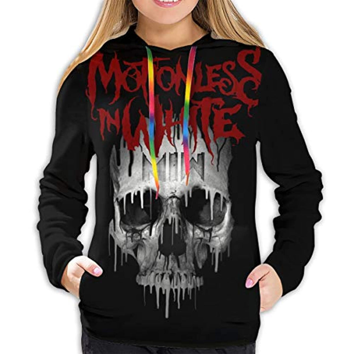 Motionless in White Womens Casual Hoodies - 3D Printed Hooded Pullover Sweatshirt