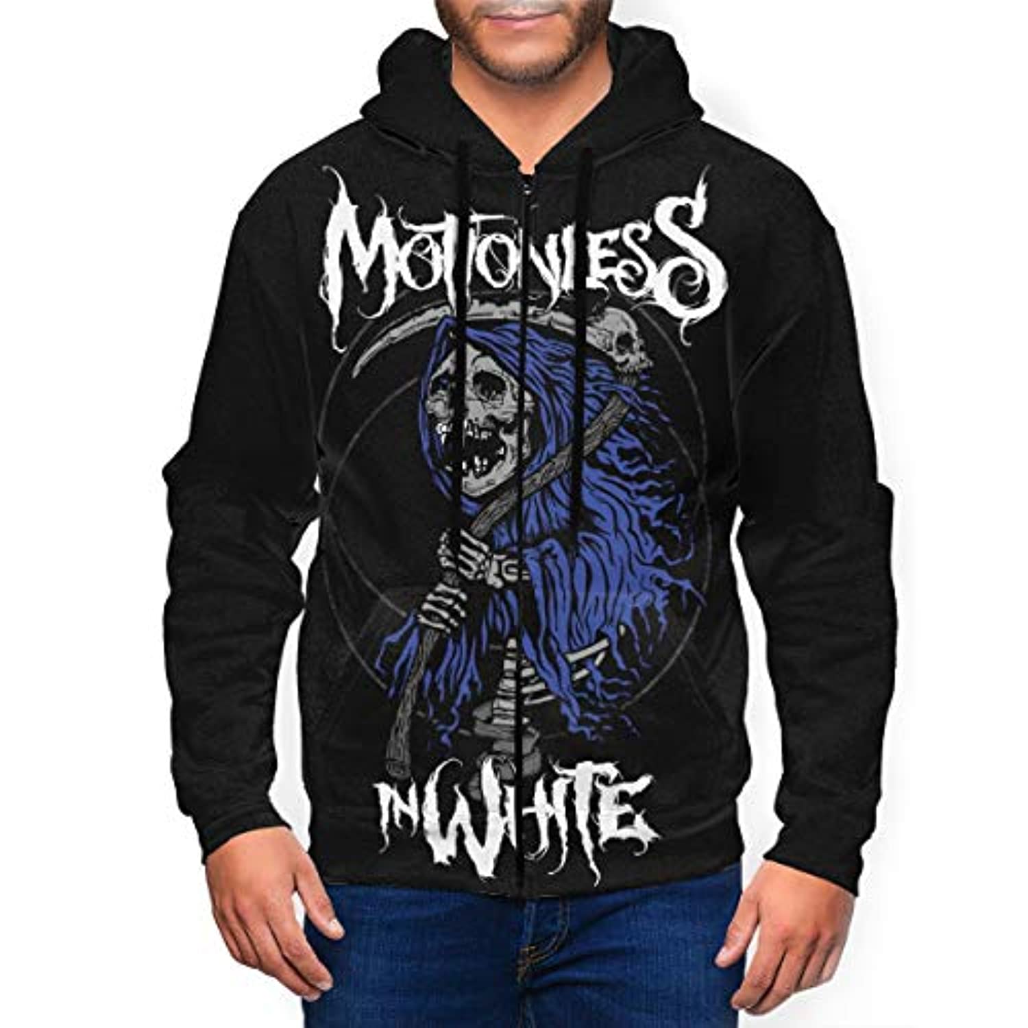 Motionless in White Men's Fashion 3D Printed Zip Up Hooded Sweatshirt Hoodie