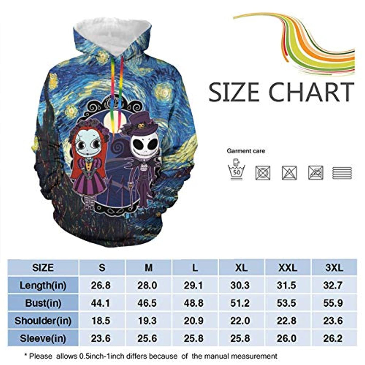 Nightmare Before Christmas Jack Skellington Hoody Pullover Hoodie