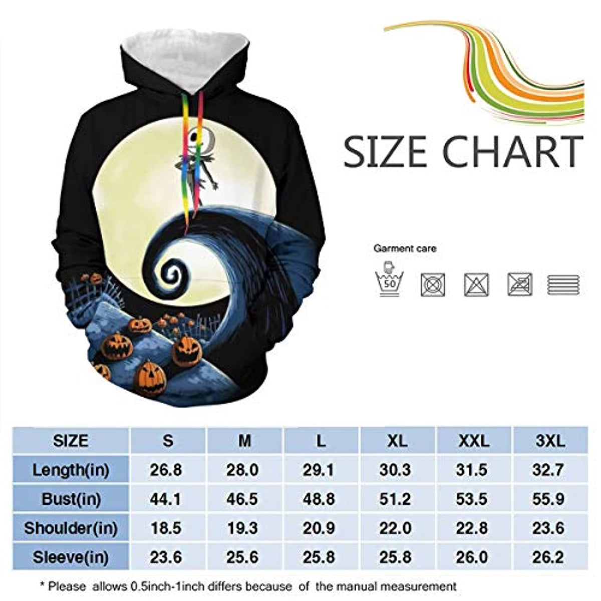 Unisex Nightmare Before Christmas Skellington-Jack Sweatshirt Hoodie