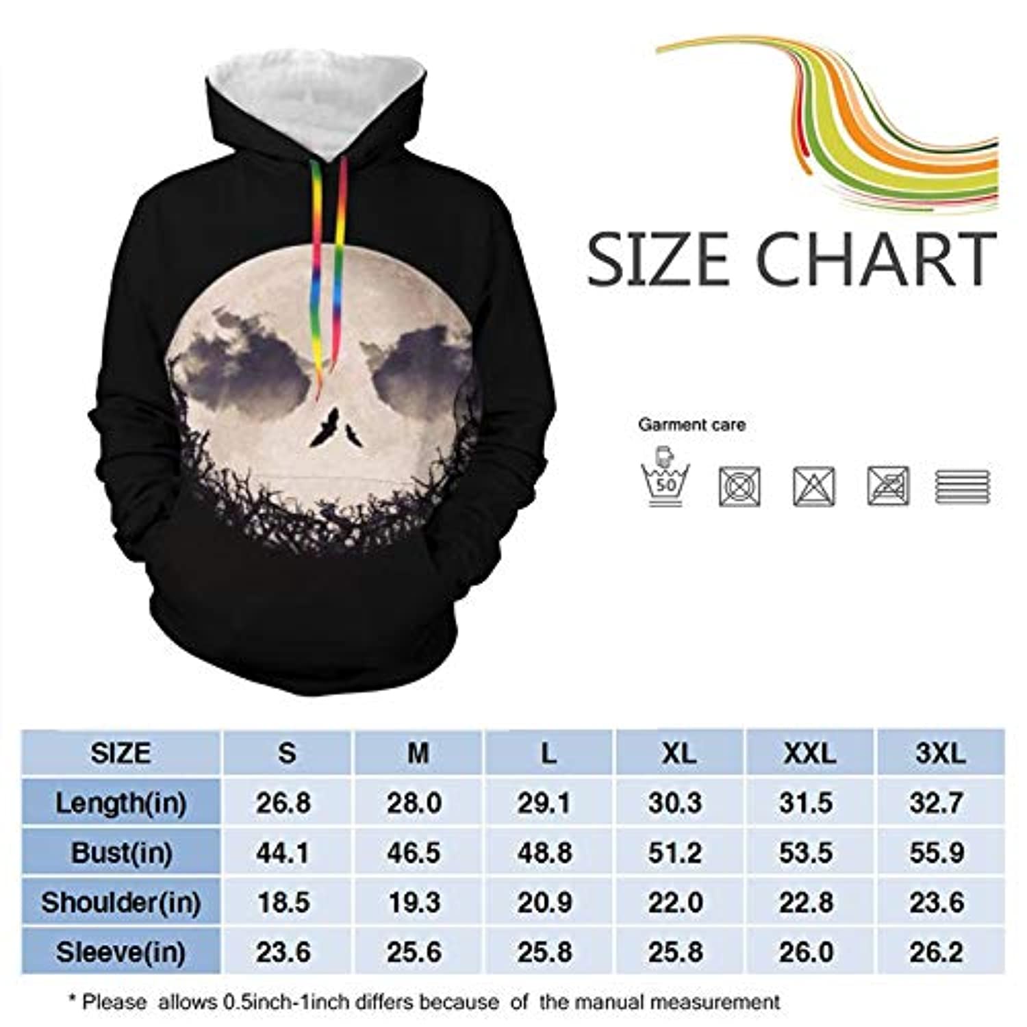 Nightmare Before Christmas Jack Skellington Print Hoodie Aadult