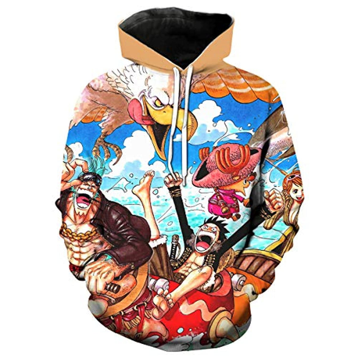 Unisex One Piece 3D Printed Hoodie - Anime Luffy Pullover Sweatshirt