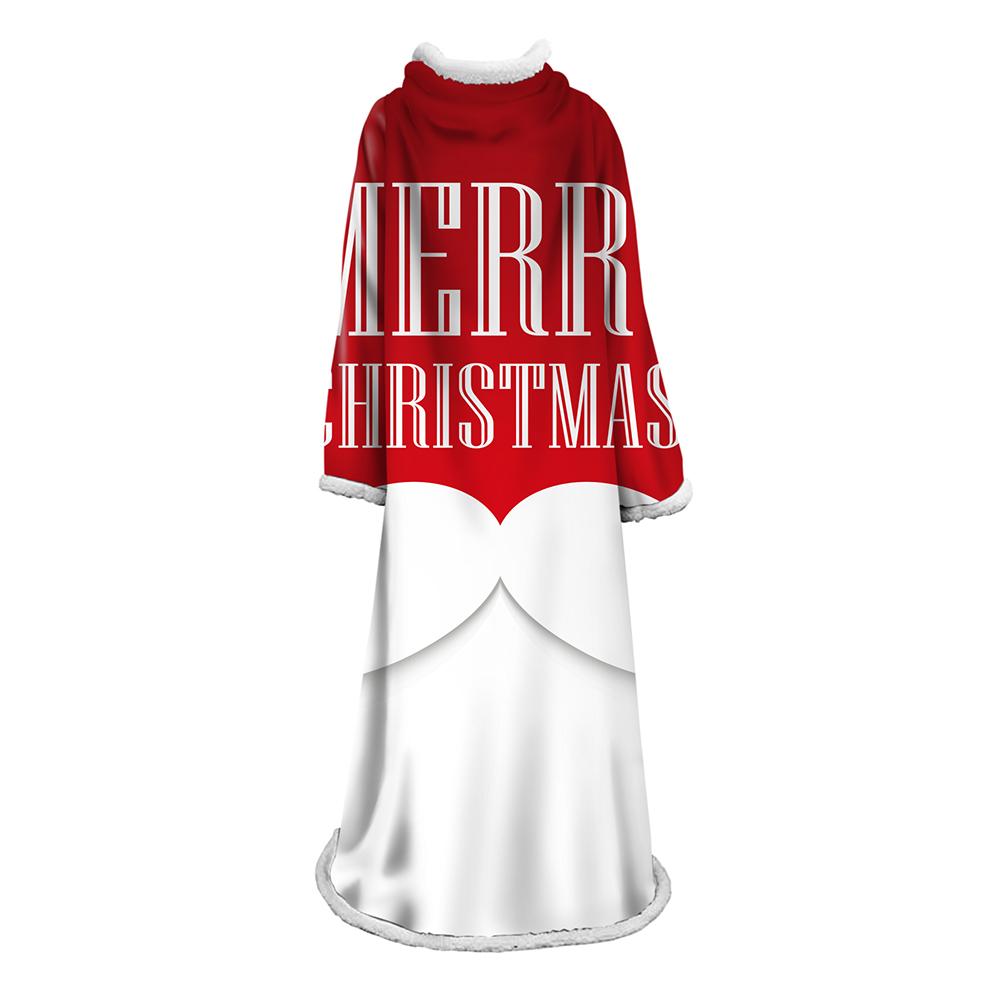 3D Digital Printed Blanket With Sleeves-Christmas Series Blanket Robe
