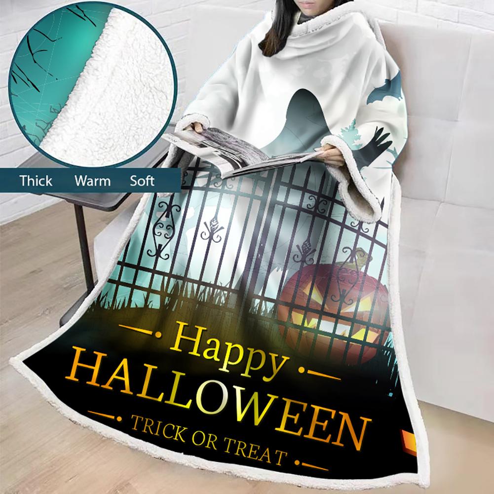3D Digital Printed Blanket With Sleeves-Blanket Robe Halloween Party