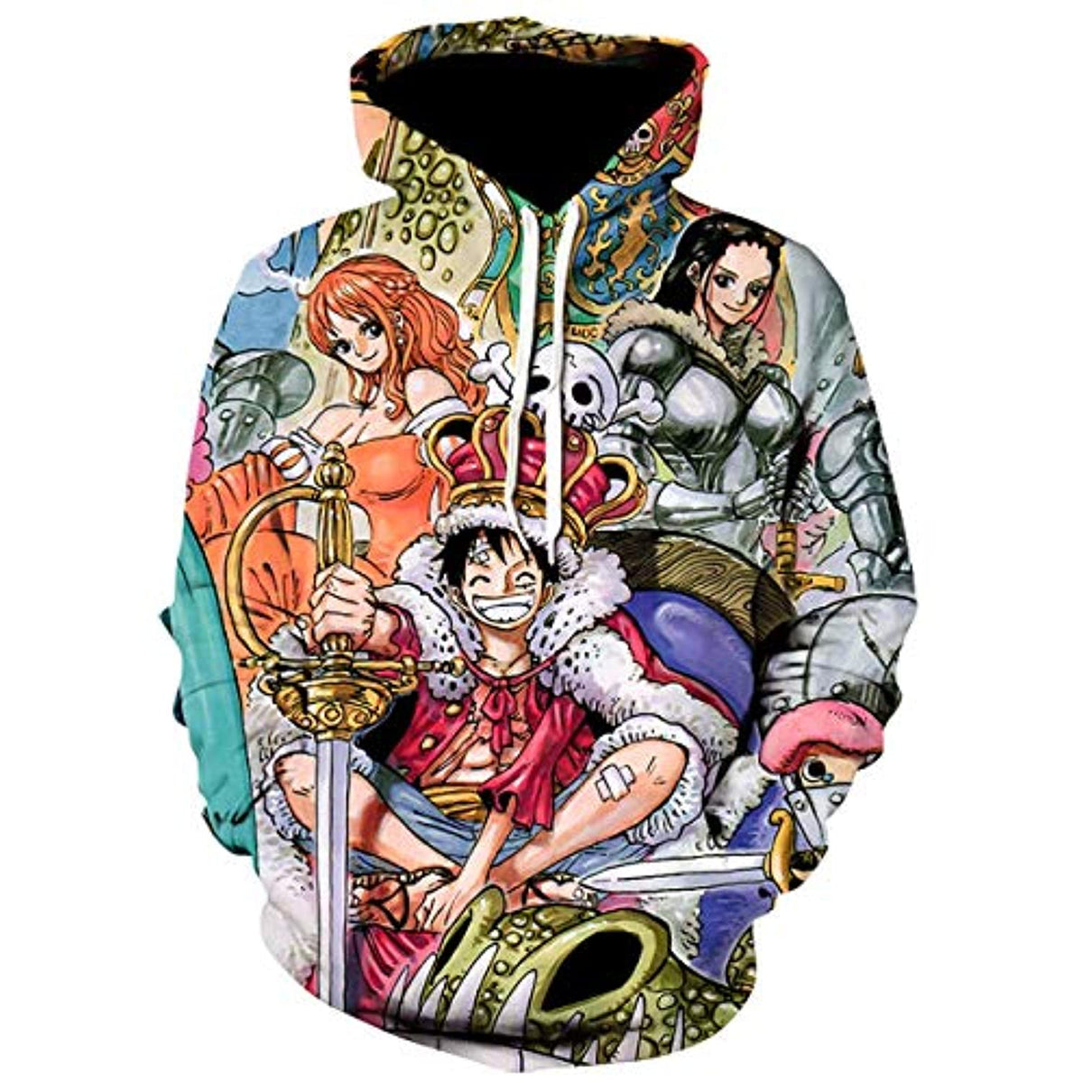 Unisex Anime One Piece 3D Printed Hoodie - Monkey D Luffy Pullover Sweatshirt Hoodies