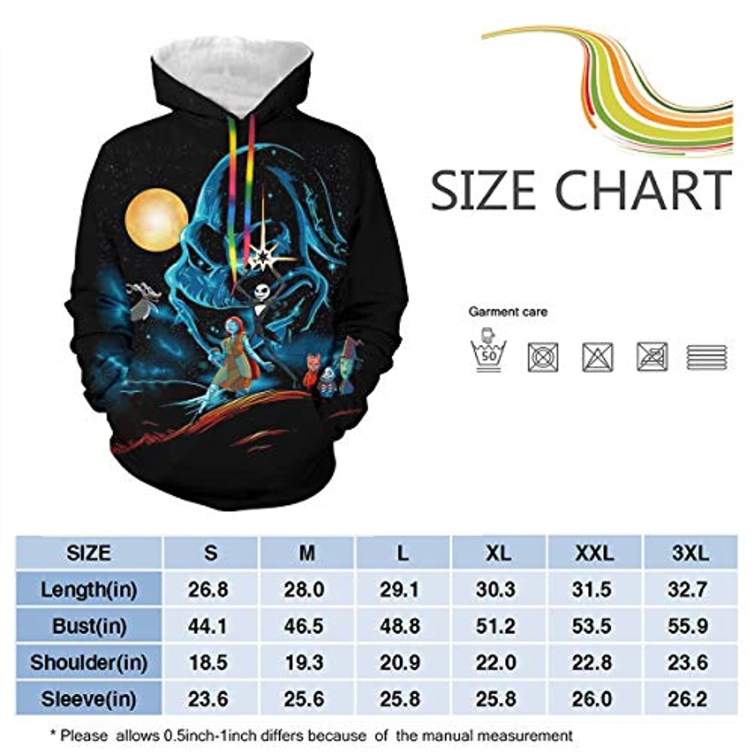 Unisex Nightmare Before Christmas Skellington-Jack Sweatshirt Hoodie