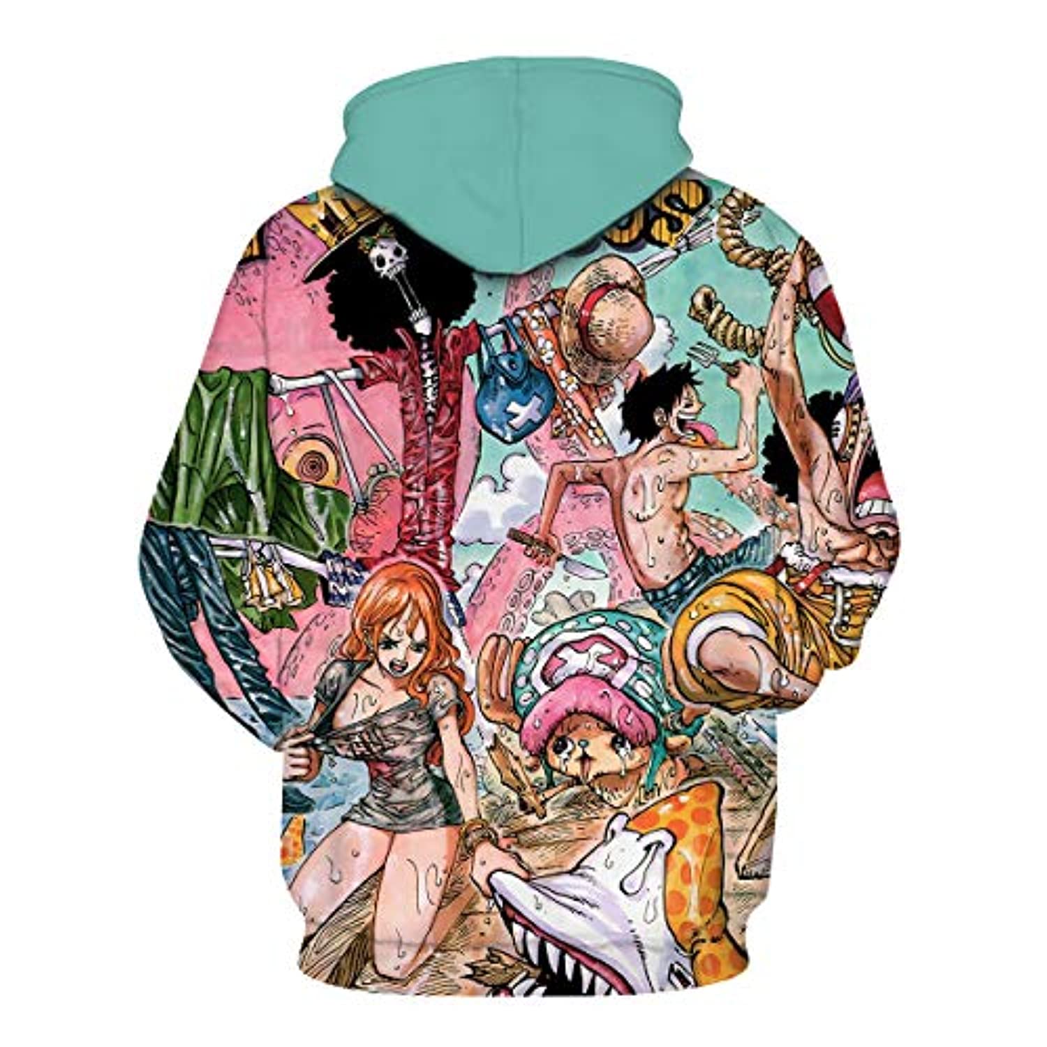 Unisex Anime One Piece Hoodie - 3D Printed Luffy Pullover Sweatshirt