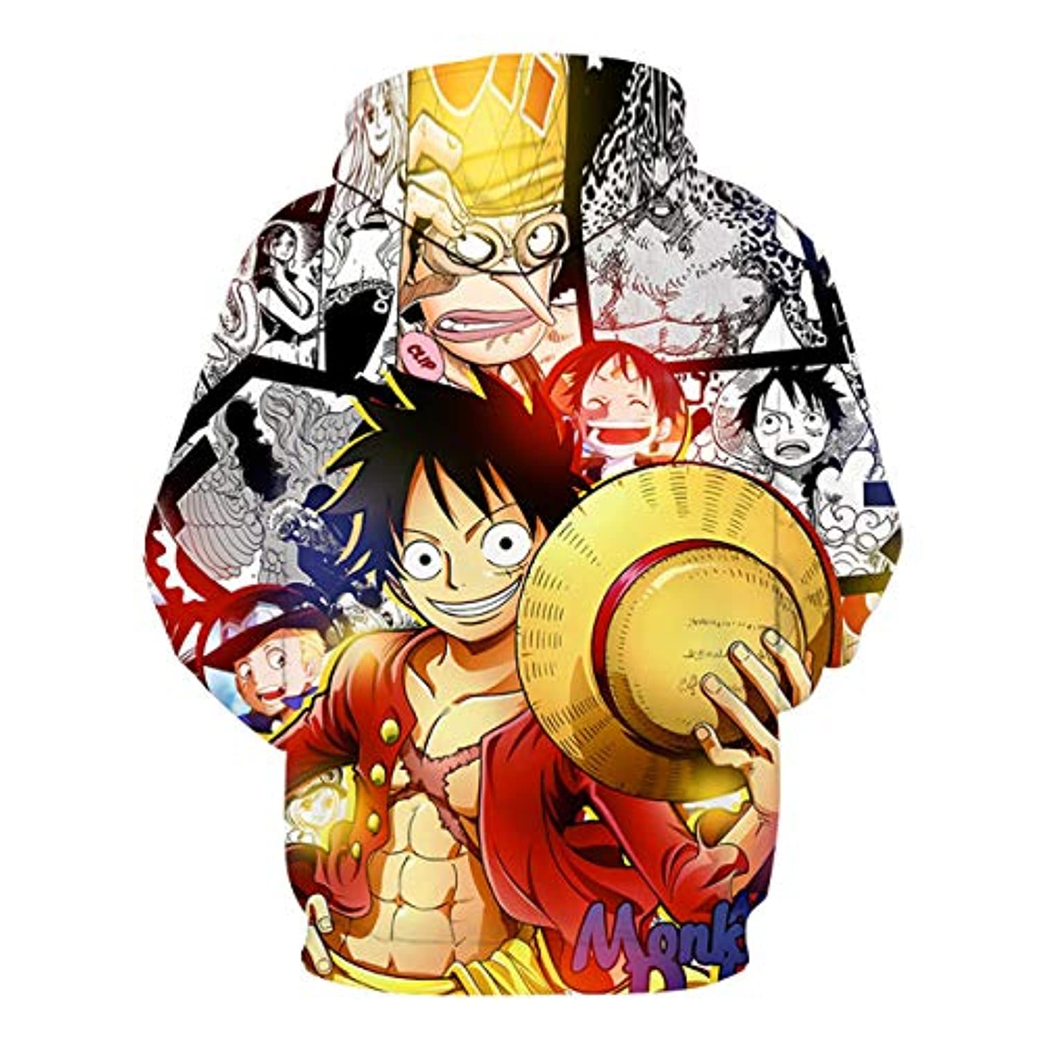 Anime One Piece Monkey D Luffy Hoodie - 3D Printed Pullover Sweatshirt
