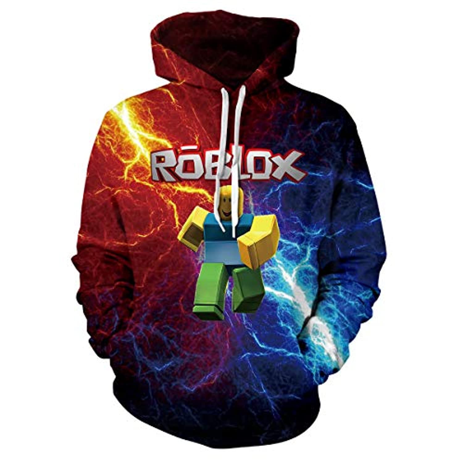 3D Print Cartoon Roblox Hoodie - Fashion Hooded Pullover Sweatshirt