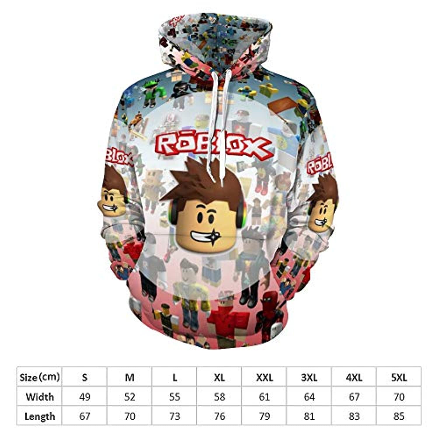 Roblox 3D Printed Hooded Sweatshirt Pullover Hoodie