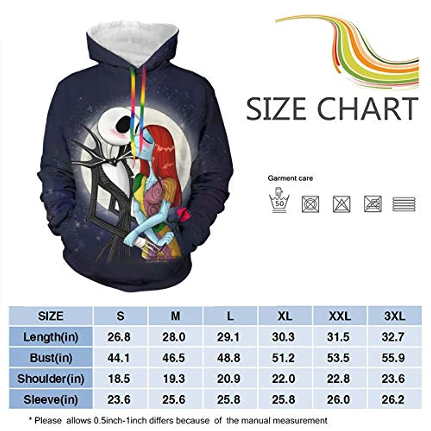 Nightmare Before Christmas Jack Skellington Print Hoodie